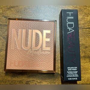 Huda Beauty Foundation Stick and NUDE Obsessions Eyeshadow Palette